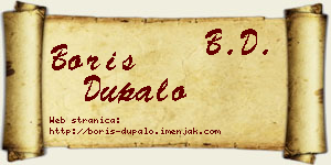 Boris Dupalo vizit kartica